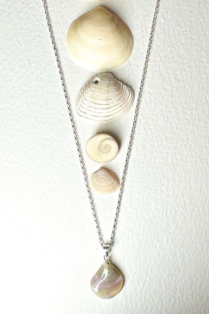 <span data-mce-fragment="1">&nbsp;</span><span data-mce-fragment="1">This opalised shell pendant has the distinctive natural curvature of a shell</span>