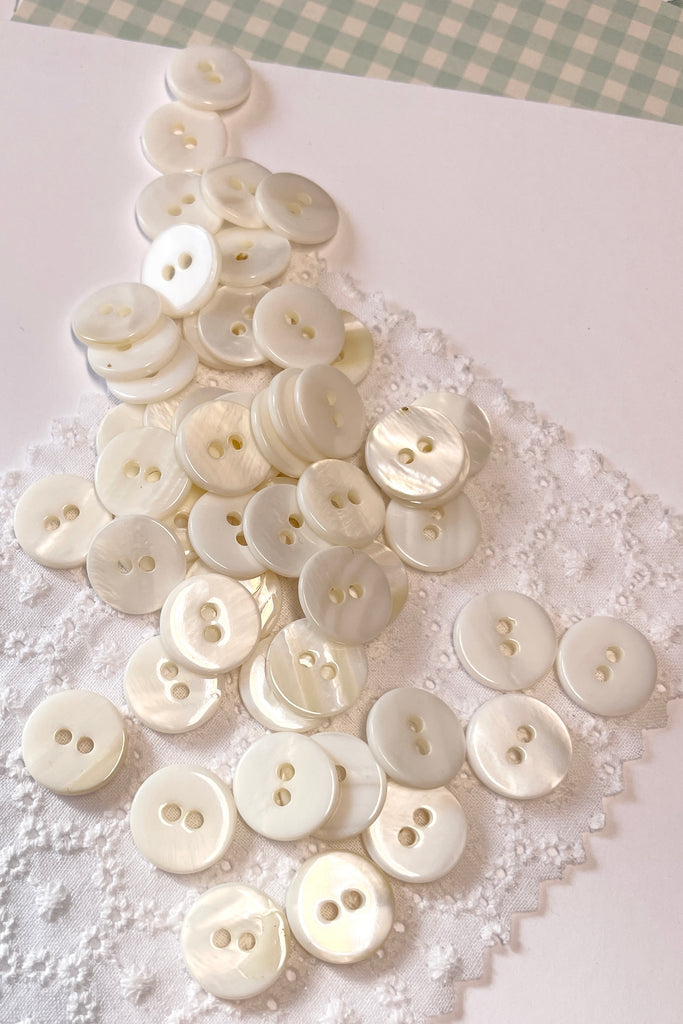 Buttons White Mother of Pearl Shell Small