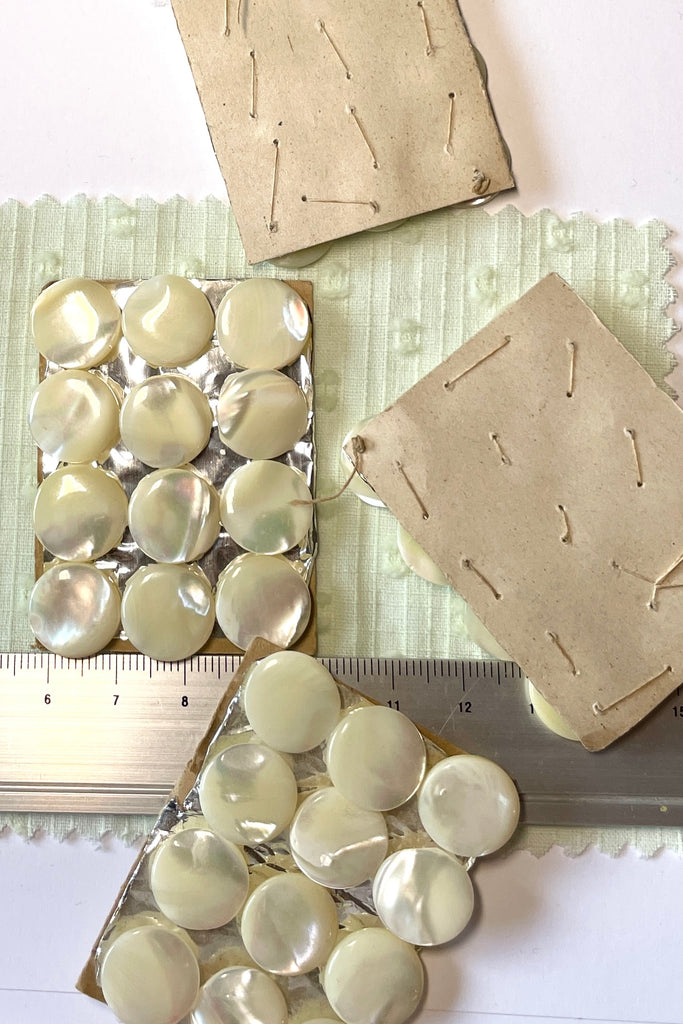 Buttons Mother of Pearl Shell on Card Vintage