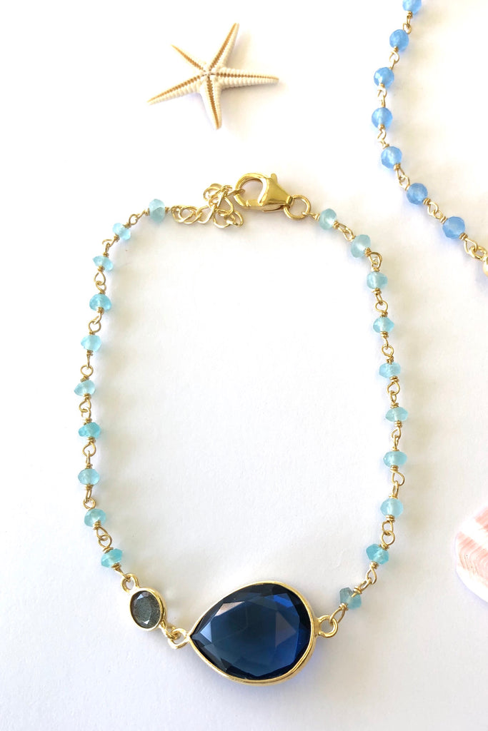 a gold vermeil chain with glistening beads