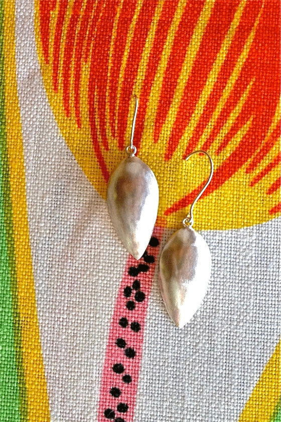 Silver Domed Tea Earrings, 925 Silver Brushed Satin Finish Earrings