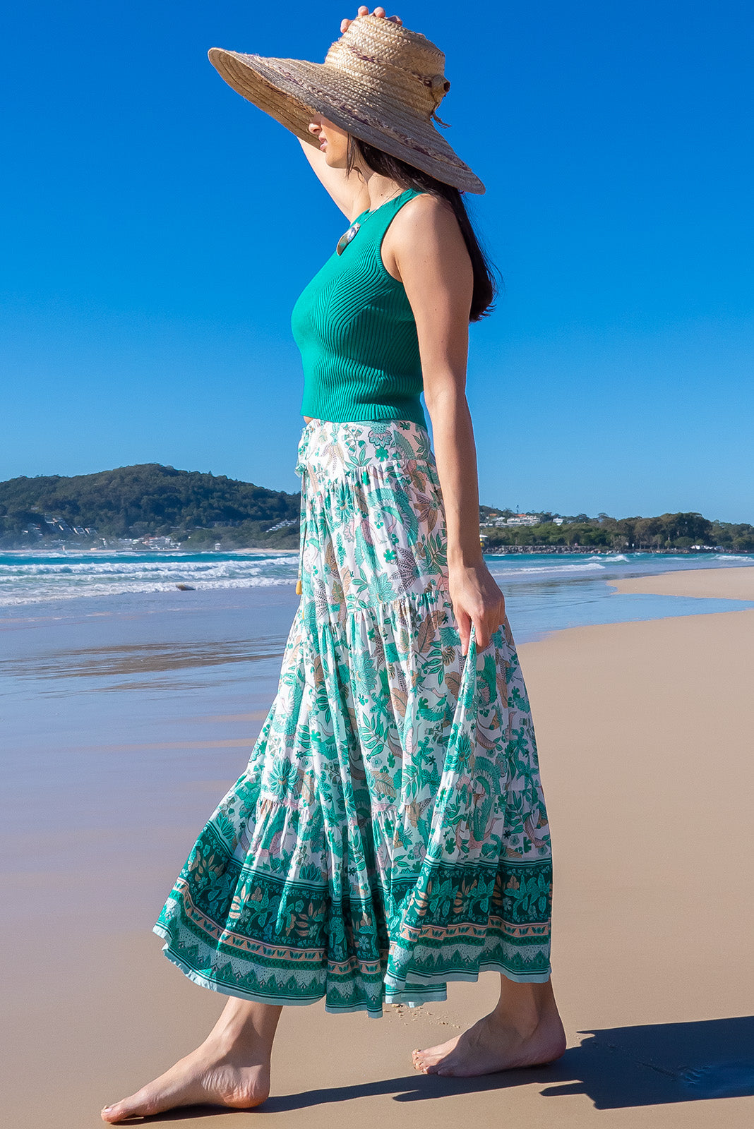 Green maxi skirt australia sale