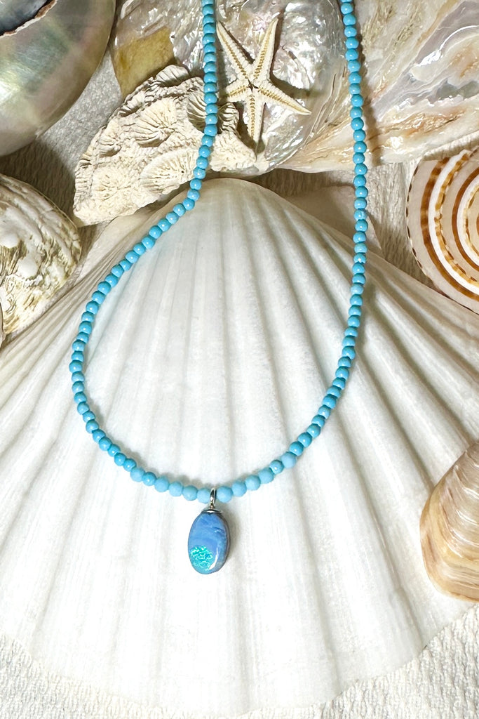 he Crystal Dream Necklace is designed and assembled using an assortment of new, old and repurposed material, each bead has a story to tell and together they are a powerful link to what was and what is to come. None of the stones are perfect, some are rough shards, some are village cut and some are highly polished. 