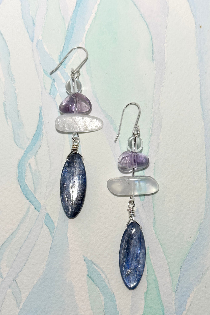 The Histoire eqrrings are designed and assembled using an assortment of new, old and repurposed stones, each stone has a story to tell and together they are a powerful link to what was, and to what is to come.