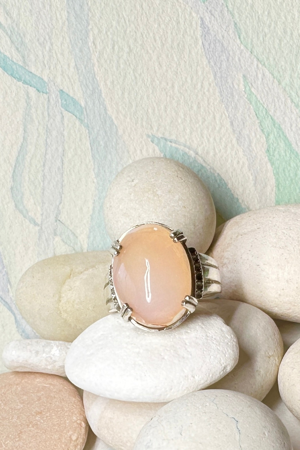 Pink fire sales opal ring