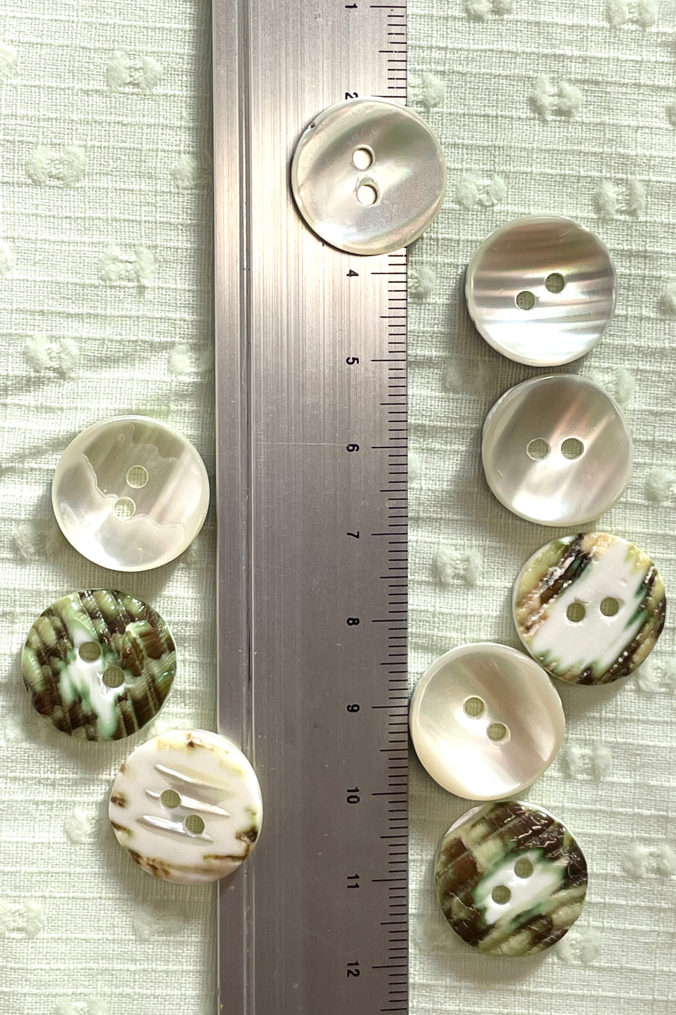 Trochus Pearl Shell Buttons | Mombasa Rose Boutique | Vintage Sewing