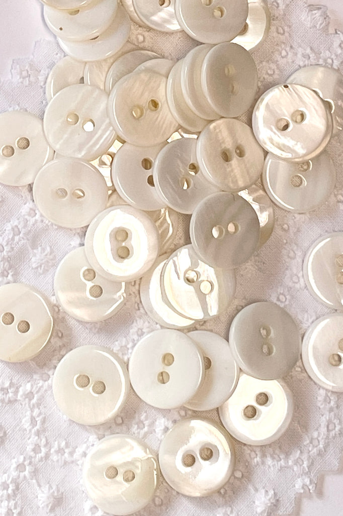 Buttons White Mother of Pearl Shell Small