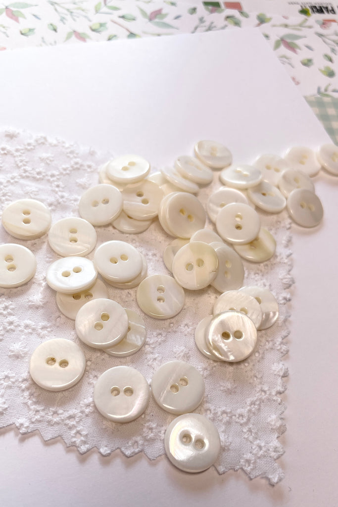 Buttons White Mother of Pearl Shell Small