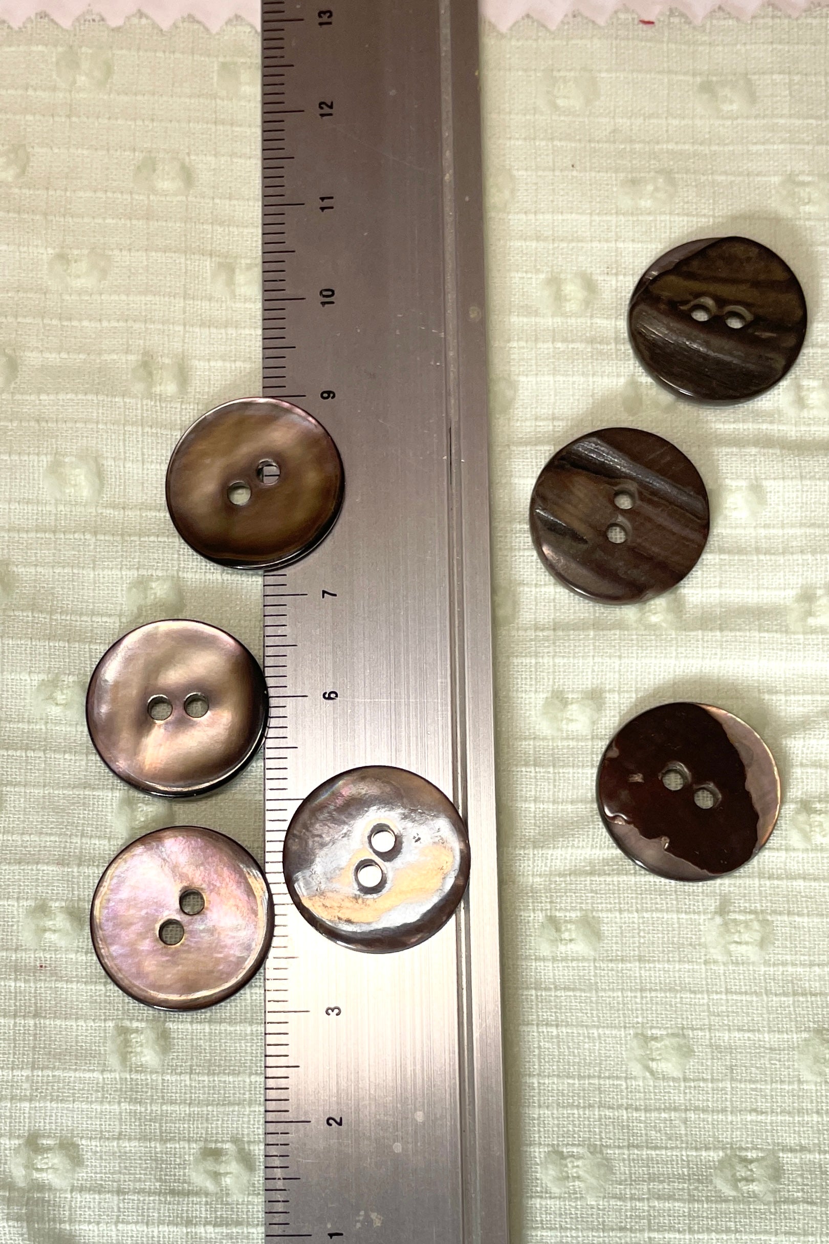 Shell Grey Button Silvery Grey Pearl Shell Buttons | Mombasa Rose Boutique | Retro Sewing