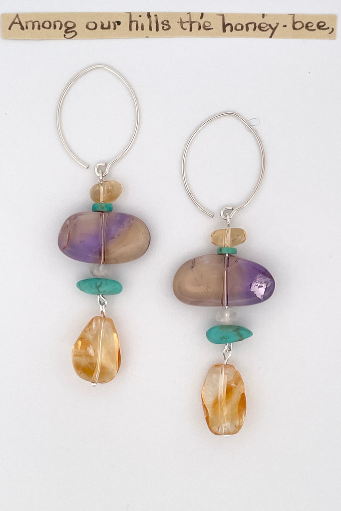 Stones are Ametrine, Citrine, natural Turquoise, Moonstone.