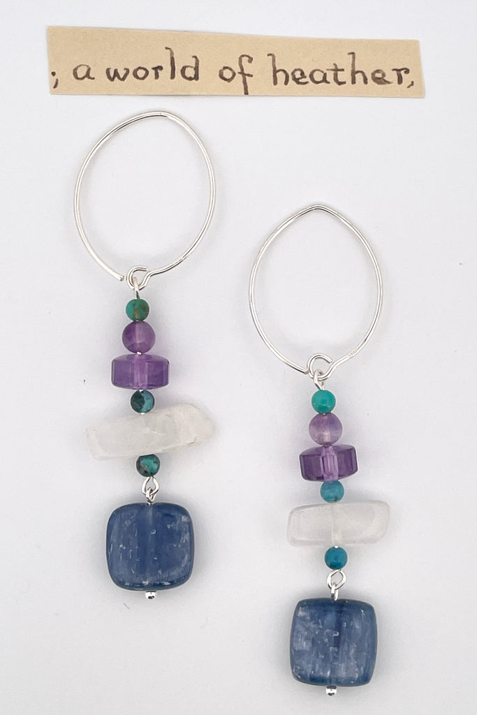 Stones are Amethyst, Kyanite, natural Turquoise and Moonstone.