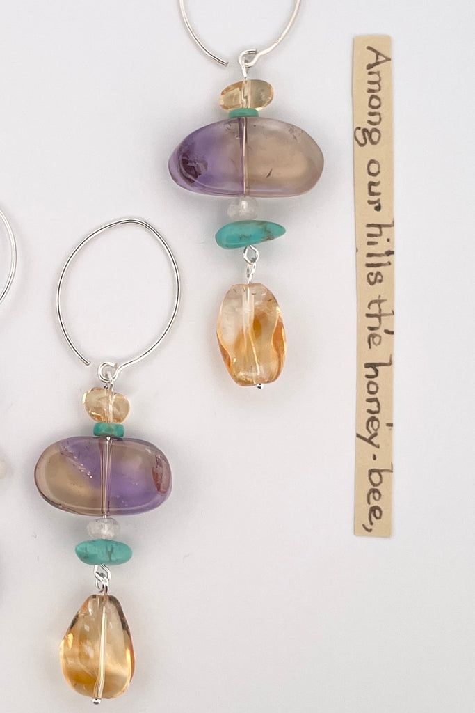 Stones are Ametrine, Citrine, natural Turquoise, Moonstone.