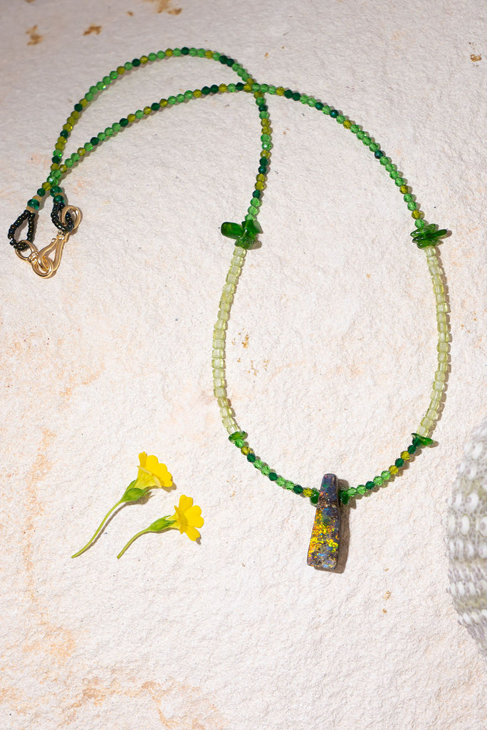 Gorgeously green this beautiful piece sparkles, shimmers and shines.