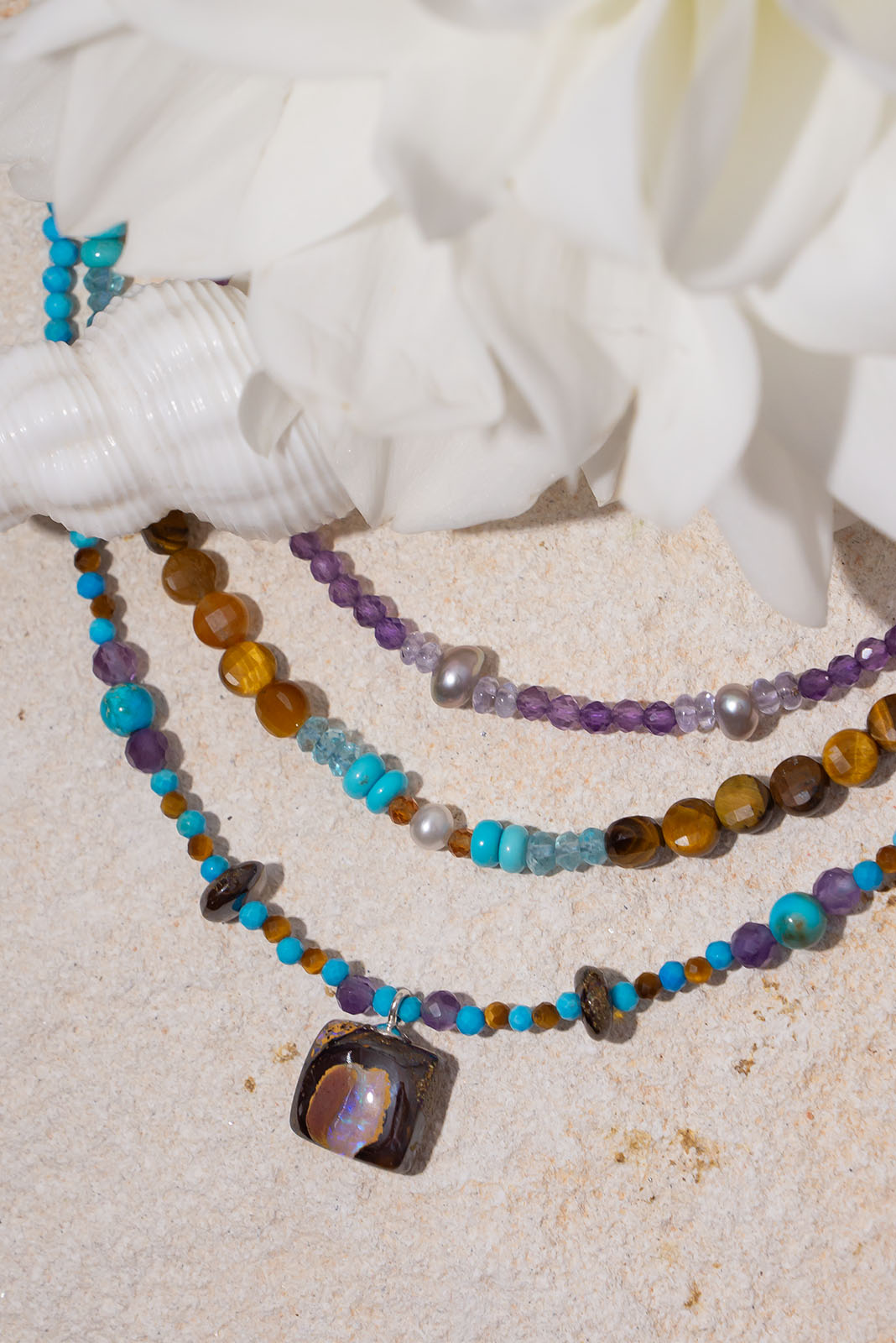 Australian Opal and Gemstones Necklace Mombasa Rose Boutique Gems