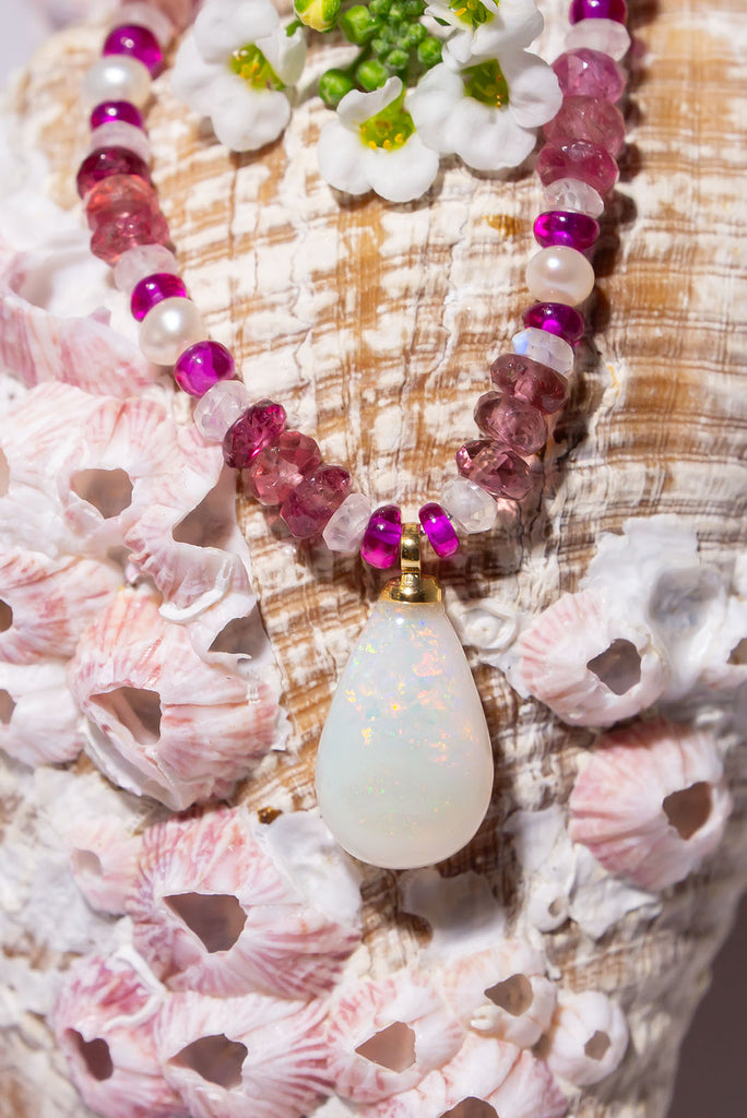 Embodying the beauty of a Athene Rose this enchanting necklace is all about romance.