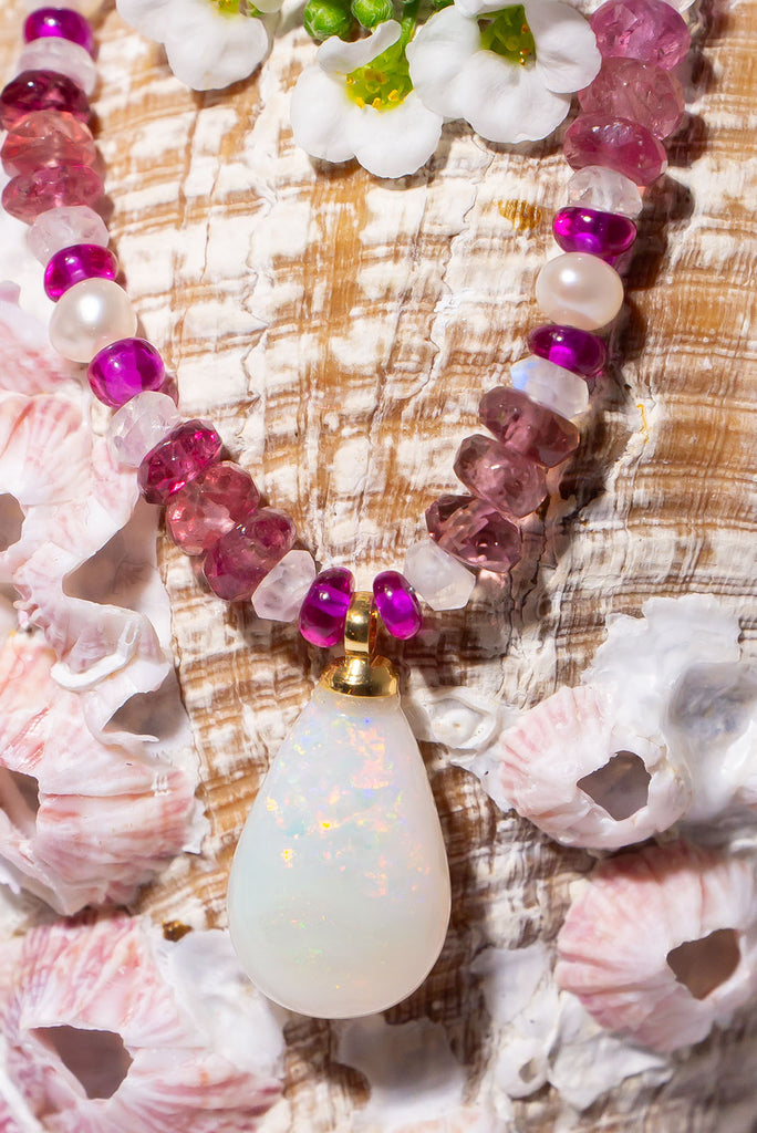 Embodying the beauty of a Athene Rose this enchanting necklace is all about romance.