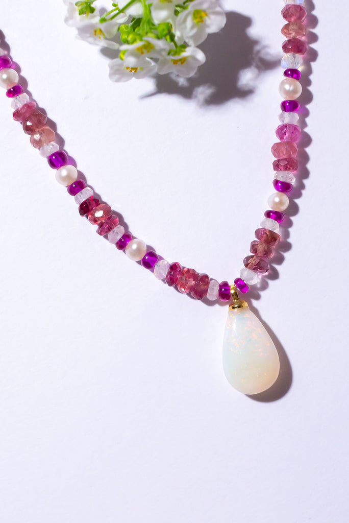 Embodying the beauty of a Athene Rose this enchanting necklace is all about romance.