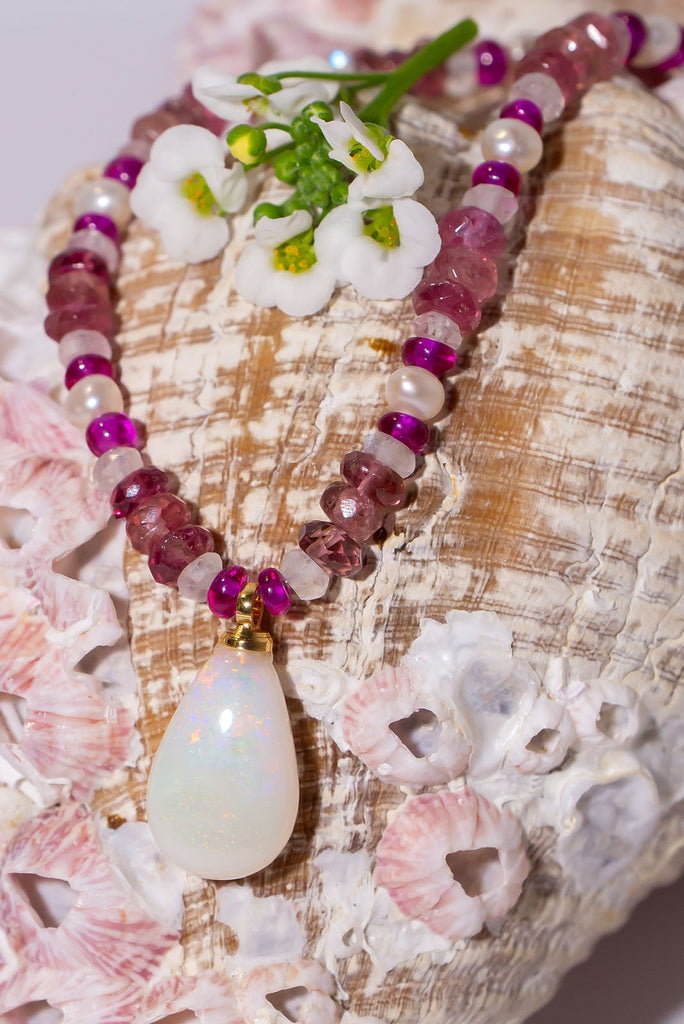 Embodying the beauty of a Athene Rose this enchanting necklace is all about romance.