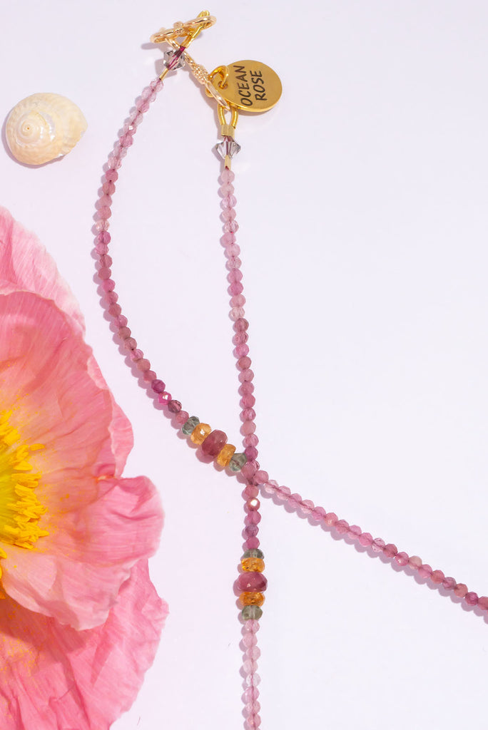 Our delicate Necklace Gemstone Blushing Blooms is inspired by the beautiful colours of Spring.
