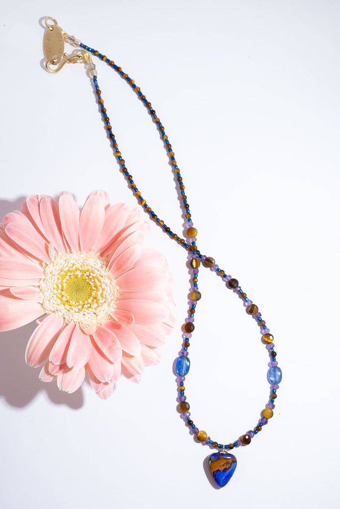 Inspired by the colours of a midnight sky over the Australian desert this gorgeous necklace is sure to enchant you.