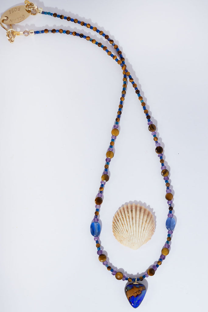 Inspired by the colours of a midnight sky over the Australian desert this gorgeous necklace is sure to enchant you.