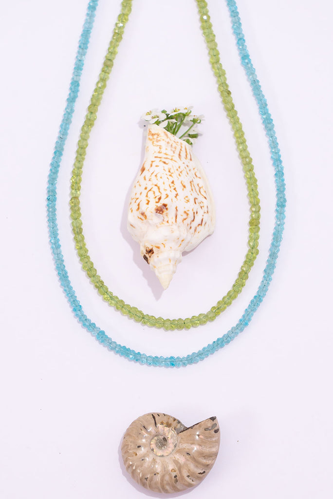 The perfect jewellery staple, this delicate strand of beautiful sky blue apatite can be worn on its own or layer it in your next colourful necklace stack.