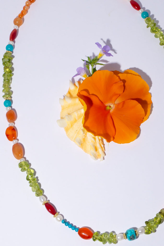 Be the most colourful happy person in the room, our Inez gemstone necklaces bring a joyous tumble of gemmy stones.