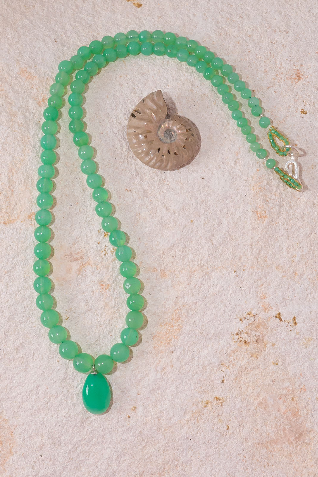 Necklace Green Chrysoprase Mombasa Rose Boutique Green Gemstones