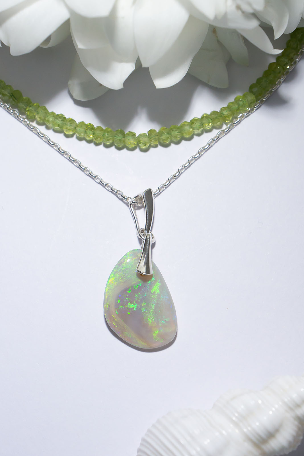Pendant Australian Opal Celestial Tides| Mombasa Rose Handmade Jewel