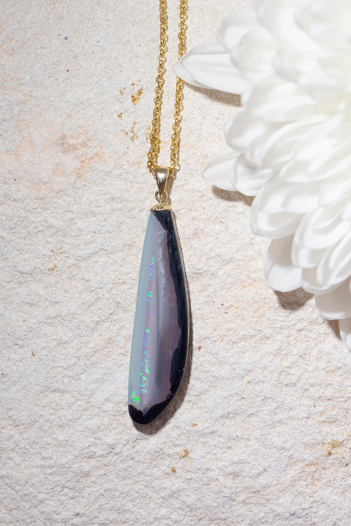 Reminiscent of a sparkling dragonfly wing this stunning new opal from Noosa Studio Opals is a very special piece.