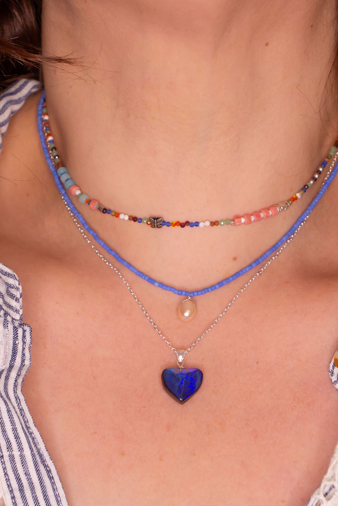How deep is your love, loving this chunky deep cobalt blue opal heart pendant. The Atlantic Ocean from above.