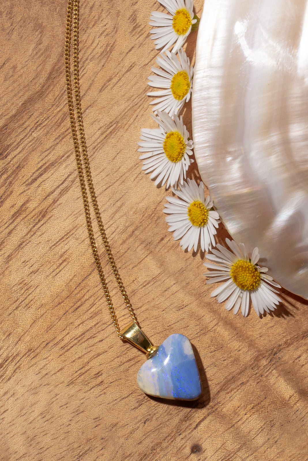 Australian Opal Heart Pendant Mombasa Rose Boutique Boulder Opal