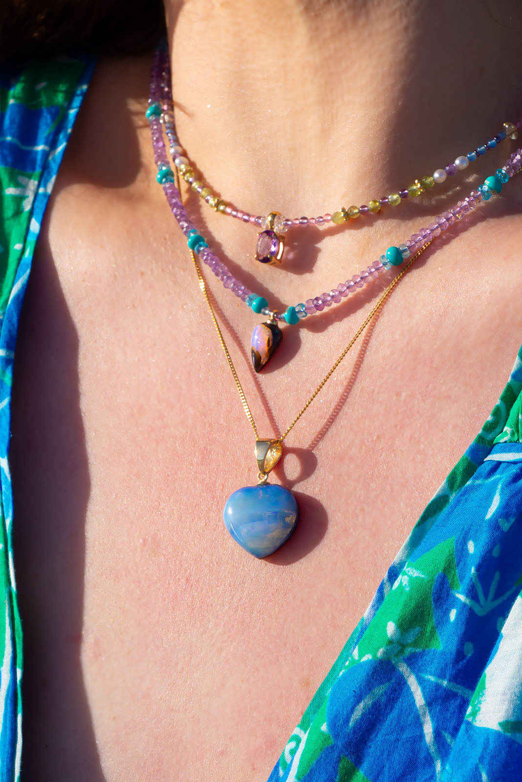 Pendant Australian Opal Heart Astro
