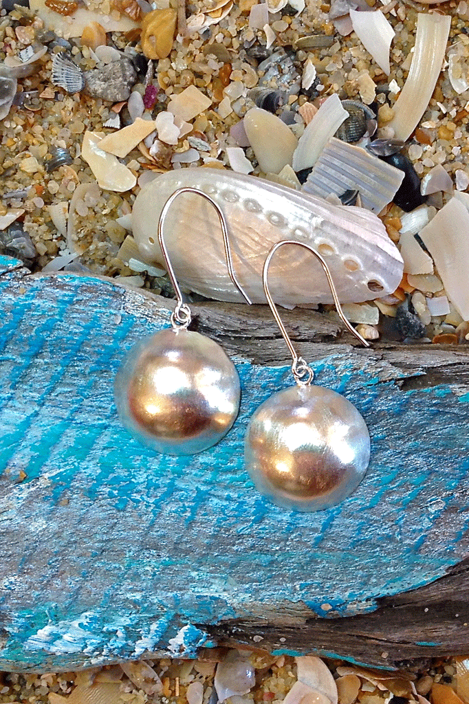 Silver Single Dome Earrings, 925 Silver Brushed Satin Finish Earrings