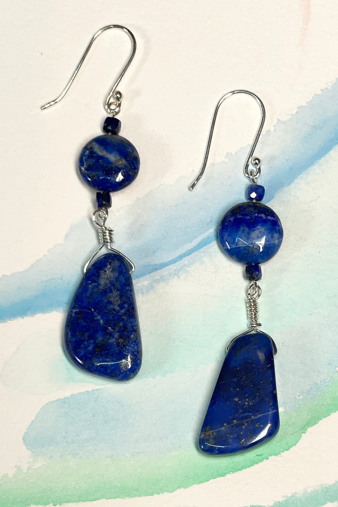 The Histoire eqrrings are designed and assembled using an assortment of new, old and repurposed stones