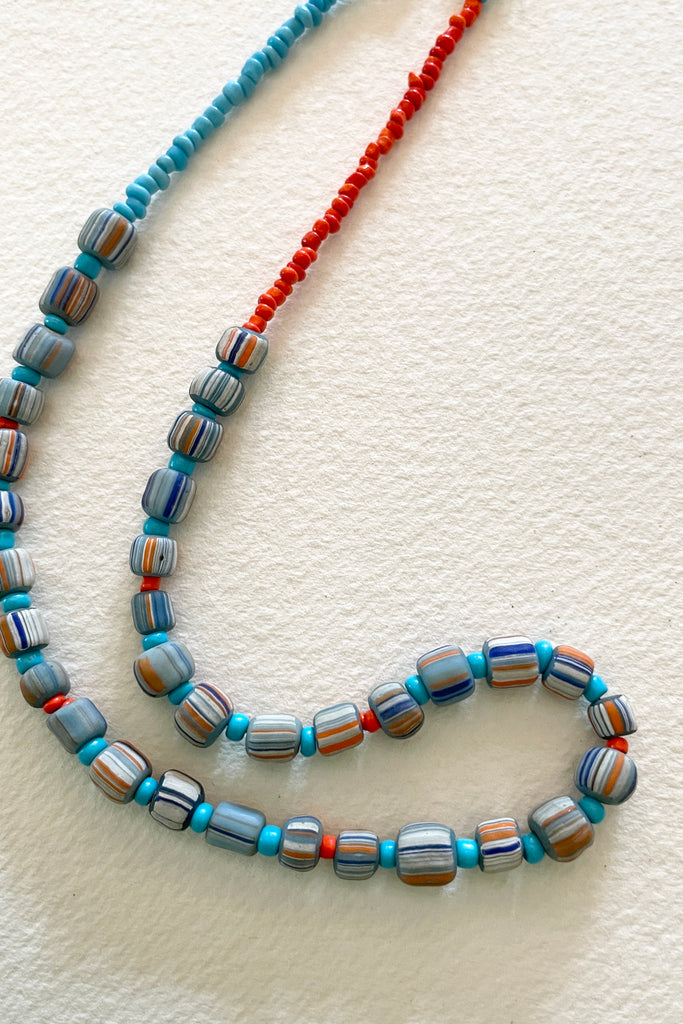 This necklace is from our exclusive range of jewellery highlighting beautiful handcrafted glass Gooseberry beads. These delightful glass beads are  handcrafted on the island of Java.