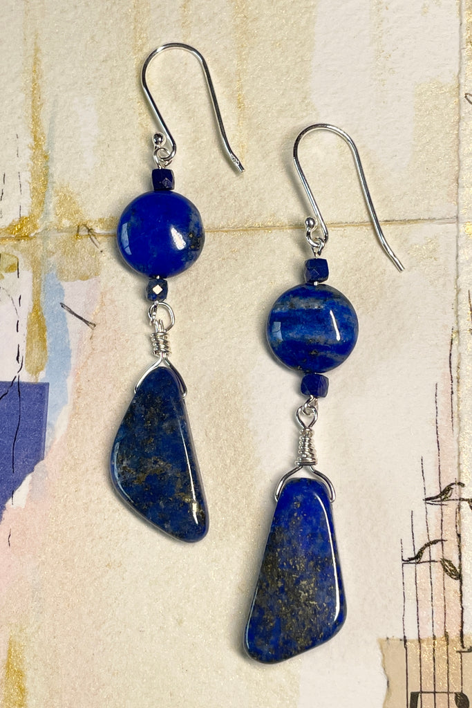 The Histoire eqrrings are designed and assembled using an assortment of new, old and repurposed stones