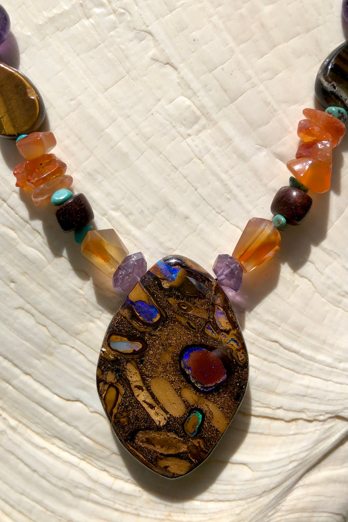 australian opal pendant necklace