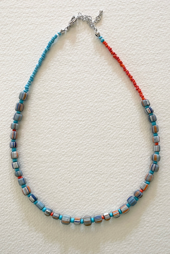 This necklace is from our exclusive range of jewellery highlighting beautiful handcrafted glass Gooseberry beads. These delightful glass beads are  handcrafted on the island of Java.