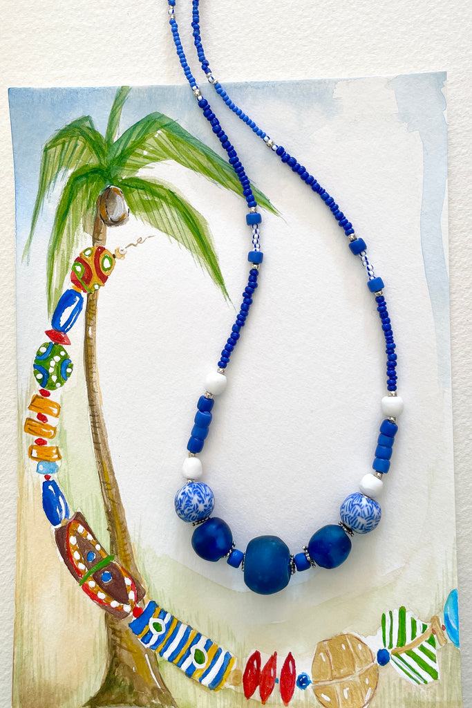 This necklace is from our exclusive range of jewellery highlighting the beautiful African recycled glass beads