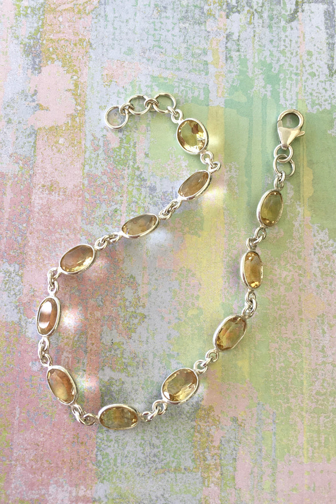 yellow citrine chain bangle