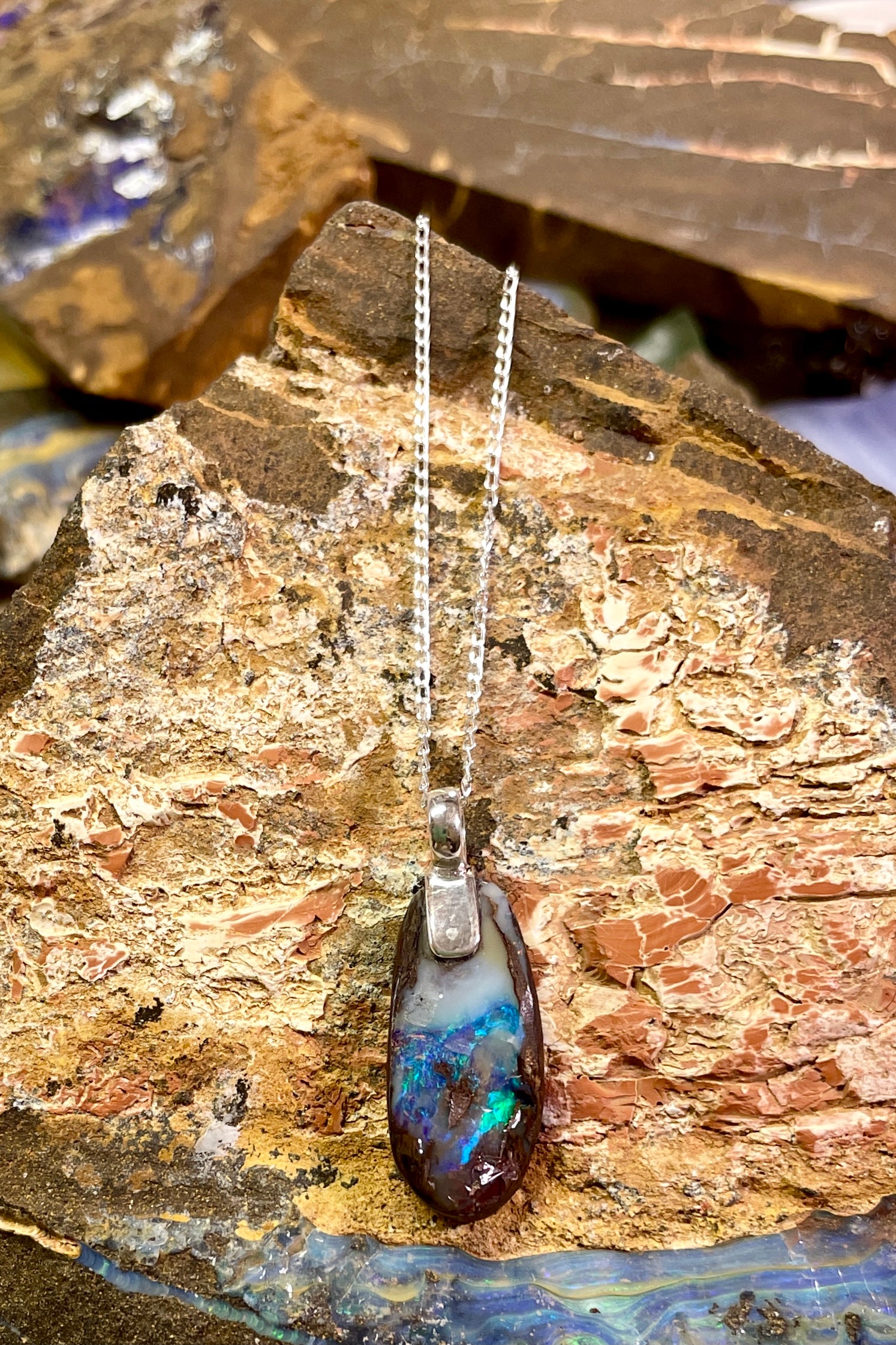 Men's Boulder Opal Pendant Gold High Quality Opal Gemstone Gold Necklace  For Sale at 1stDibs | mens opal necklace, men's opal necklace, mens opal  pendant