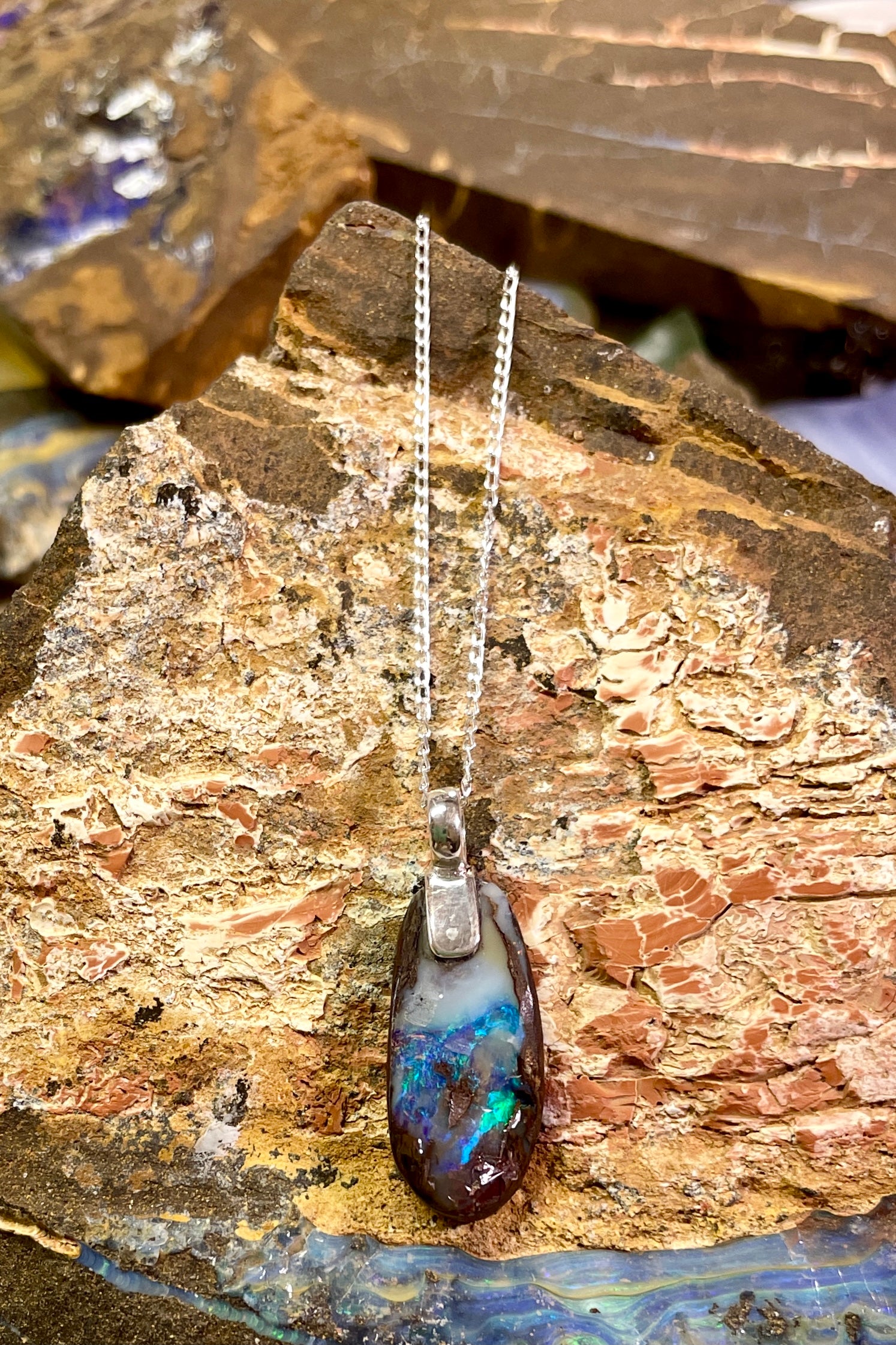 Opal Pendant, Opal Pendant Silver, Australian Opal Pendant, Opal Necklace, Opal  Australia Pendant, Opal Silver Necklace