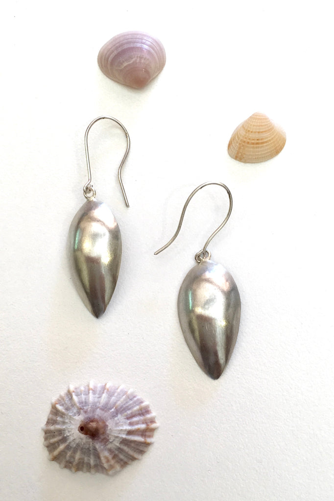 Silver Domed Tea Earrings, 925 Silver Brushed Satin Finish Earrings