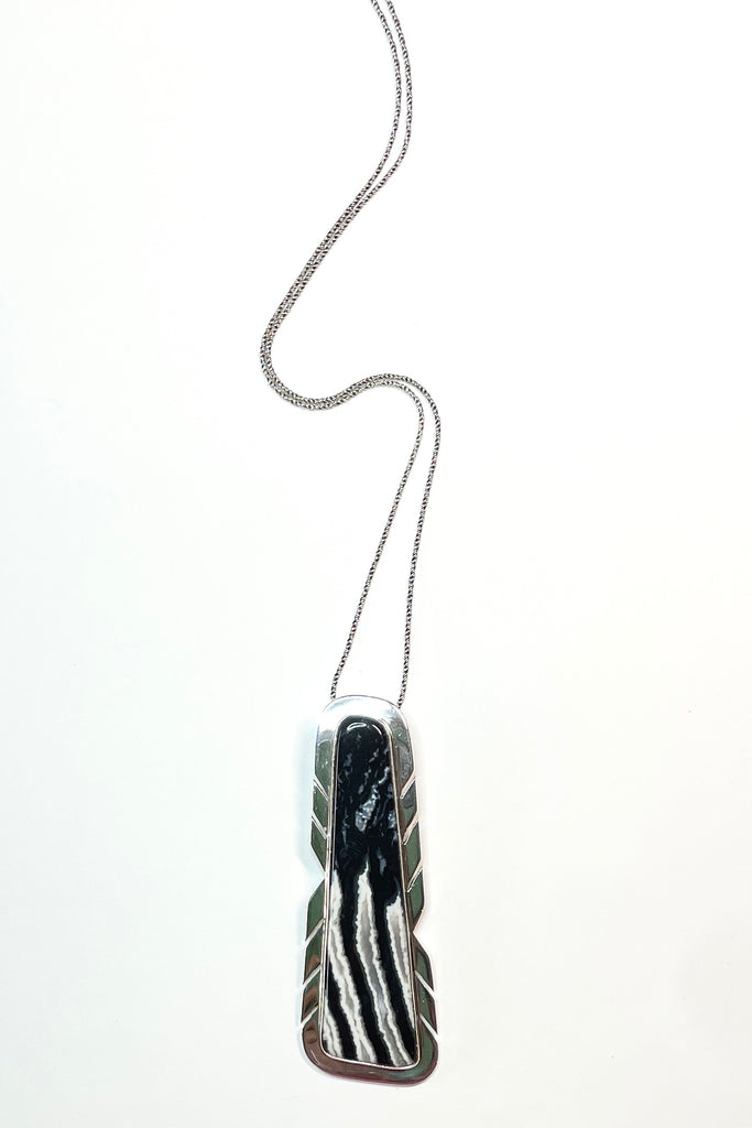 A modernist pendant in an unusual design, the amazing Zebra stone 