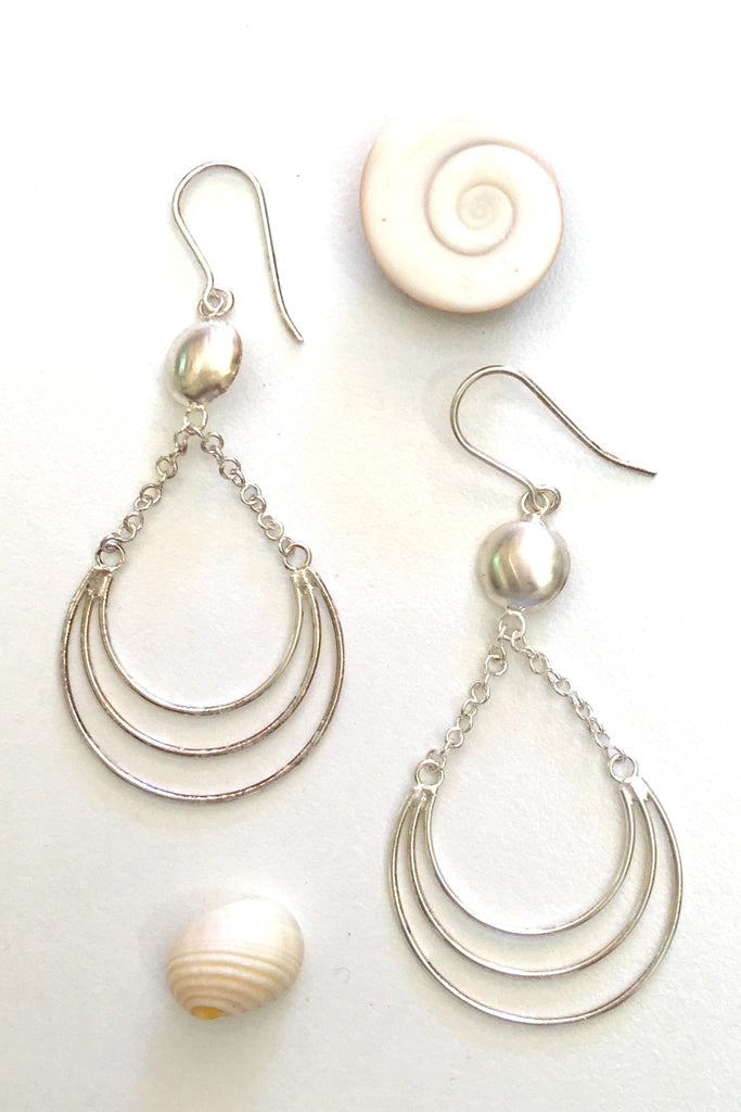 Silver Wire Domed Earring, 925 Silver Brushed Satin Finish Earrings