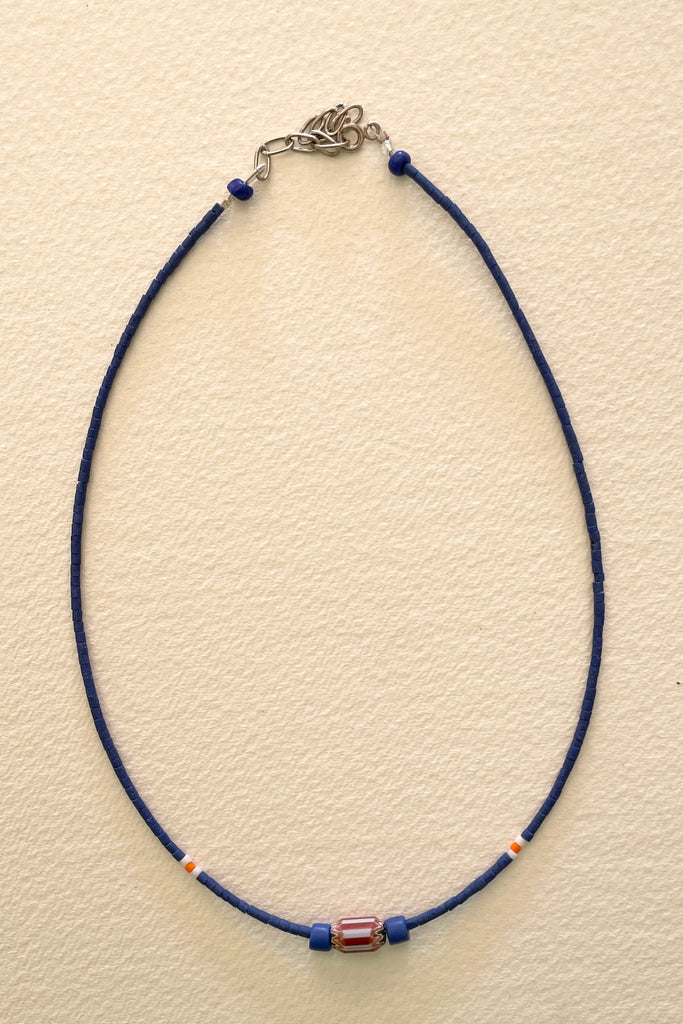This necklace is from our exclusive range of jewellery highlighting the beautiful African recycled glass beads. The glass itself is derived from a variety of recycled sources including old beverage and medicine bottles.