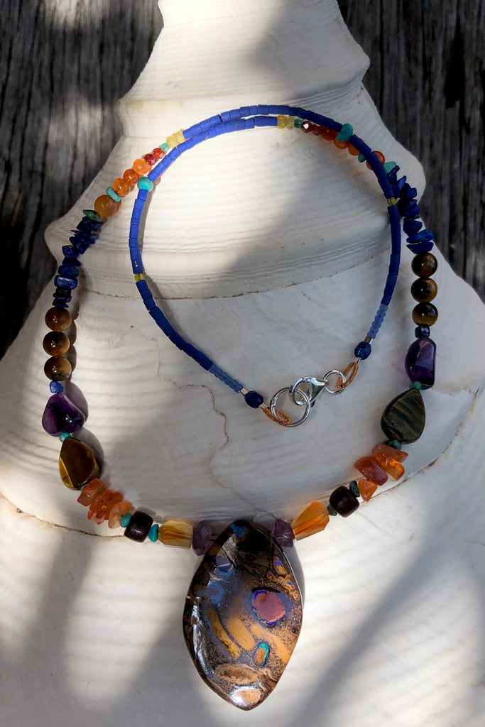 australian opal pendant necklace