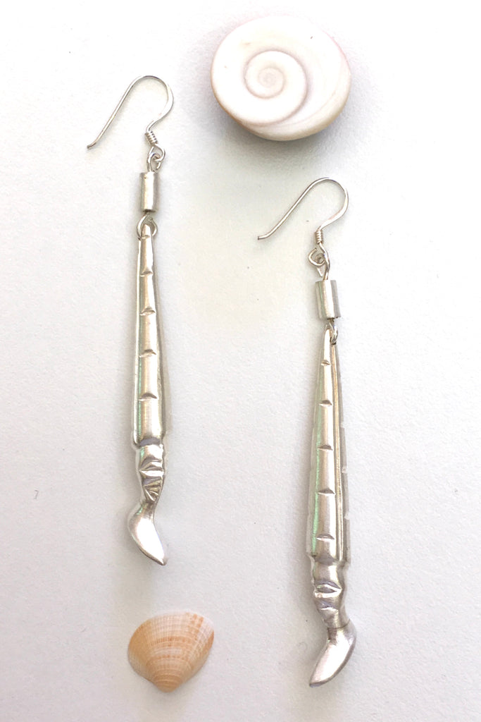 Silver African Face Earrings, 925 Silver Brushed Satin Finish Earrings