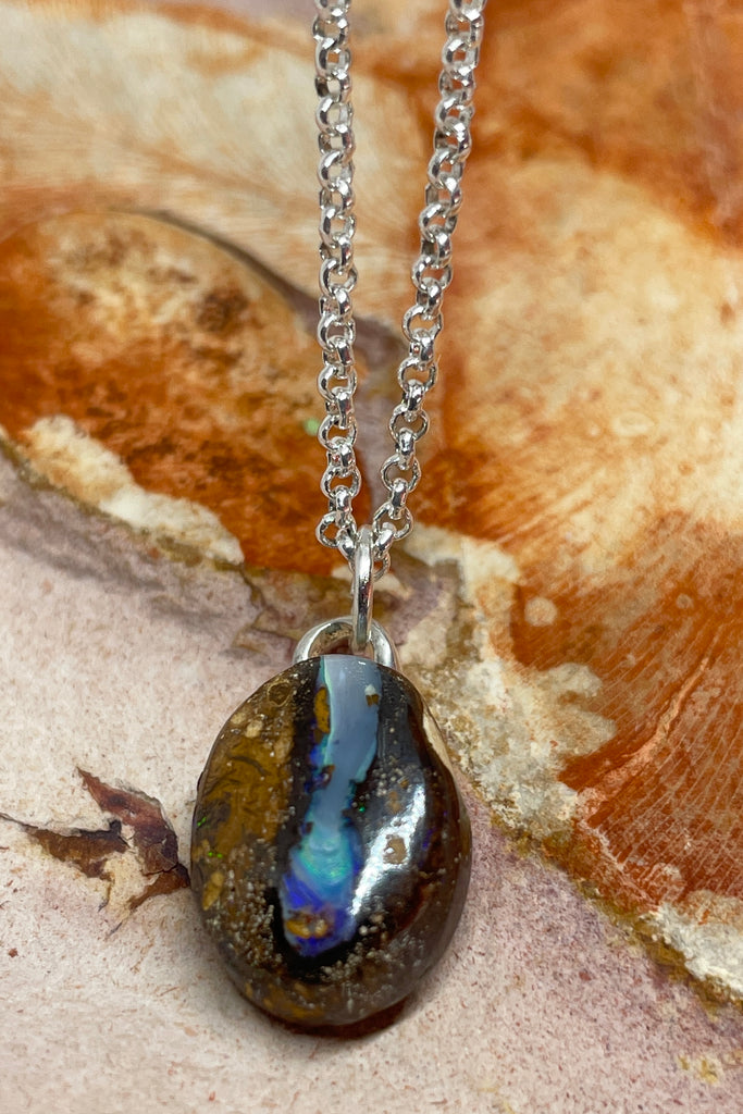 This genuine Australian Opal pendant stone was cut and polished in Australia. 